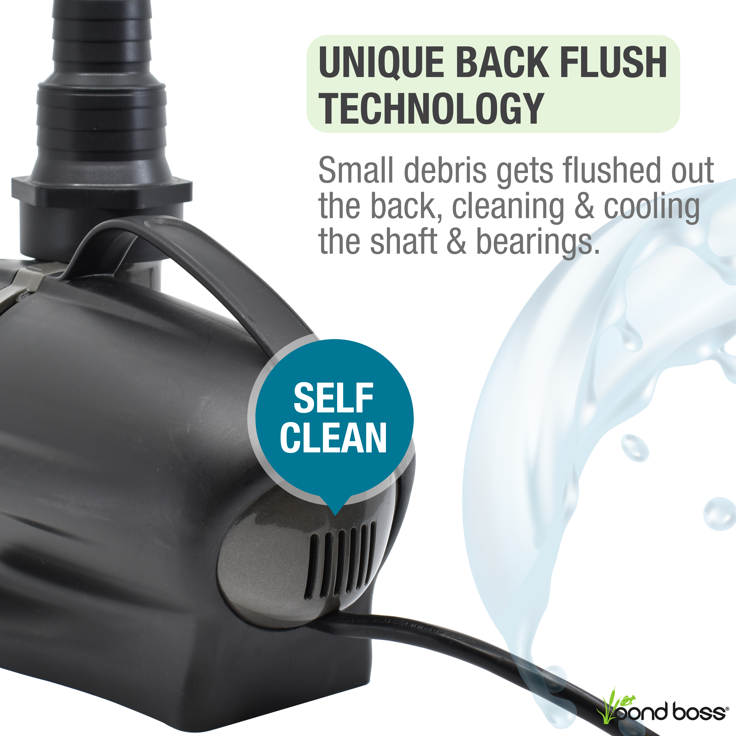5,000 GPH Waterfall Pump Unique Back Flush Technology