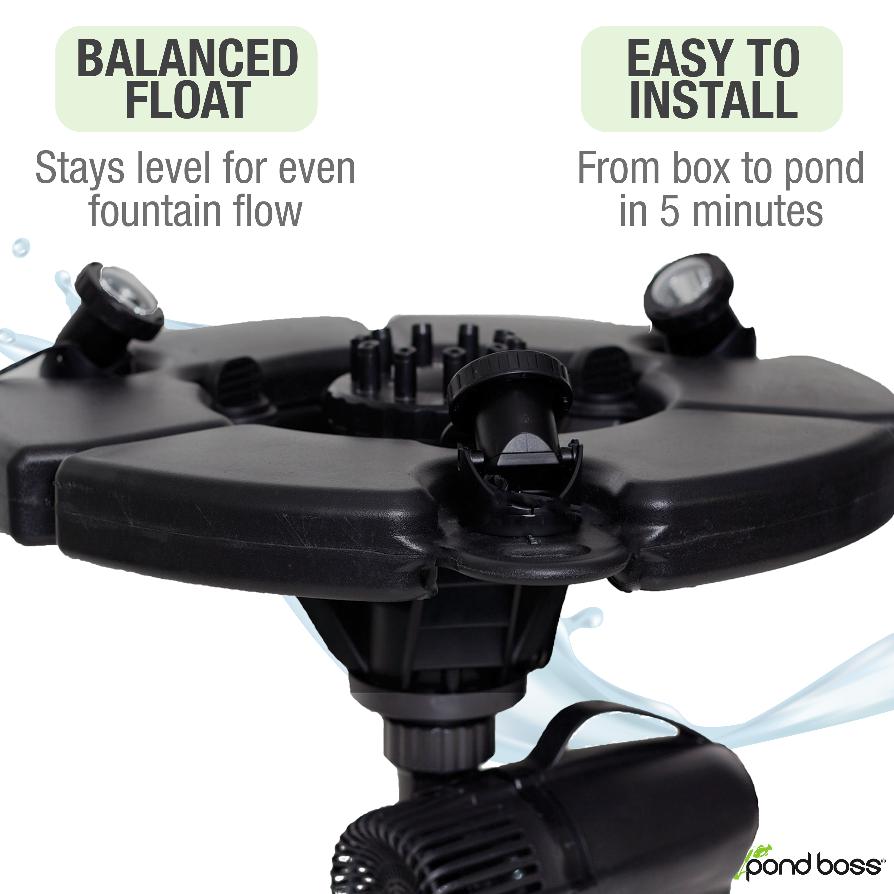 1/2 HP Floating Fountain with Lights Balanced Float and Easy to Install