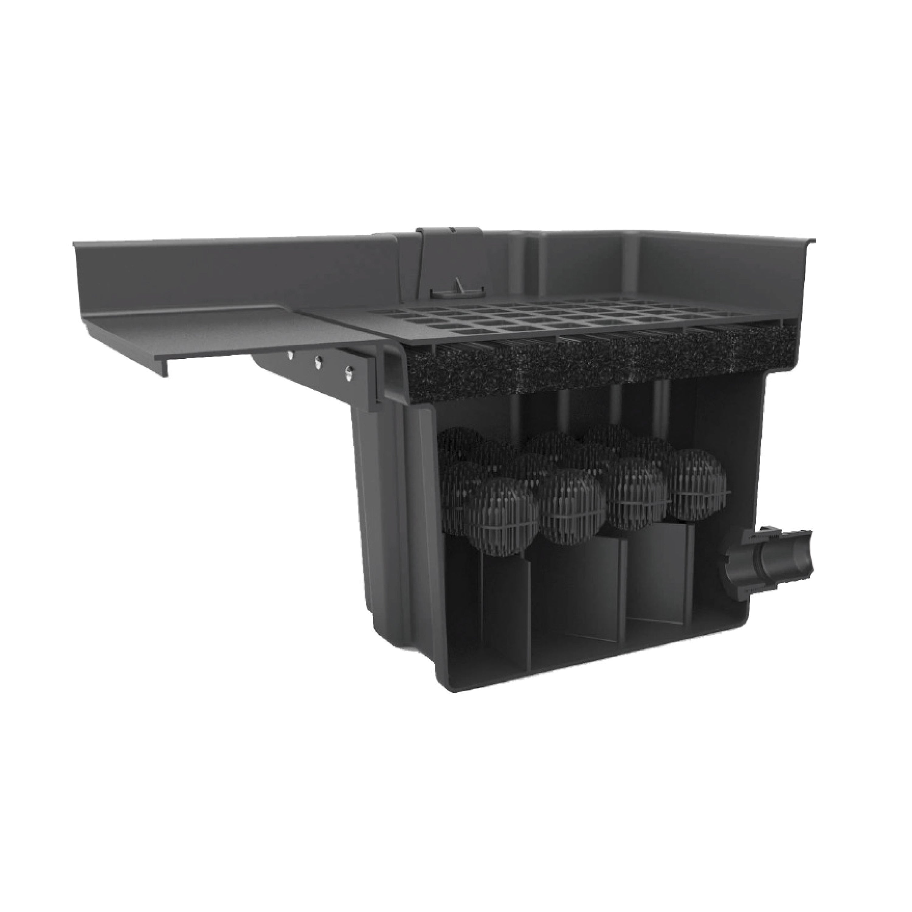 16 in. Waterfall Spillway with Filtration Cut Away