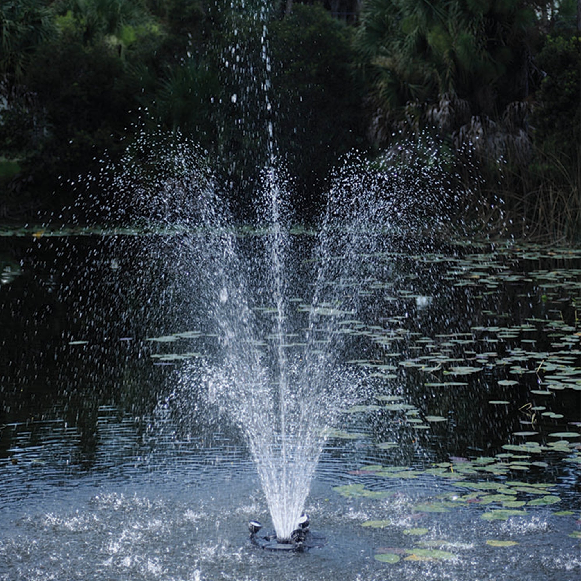 1/2 HP Floating Fountain with Lights 3-Tier Nozzle