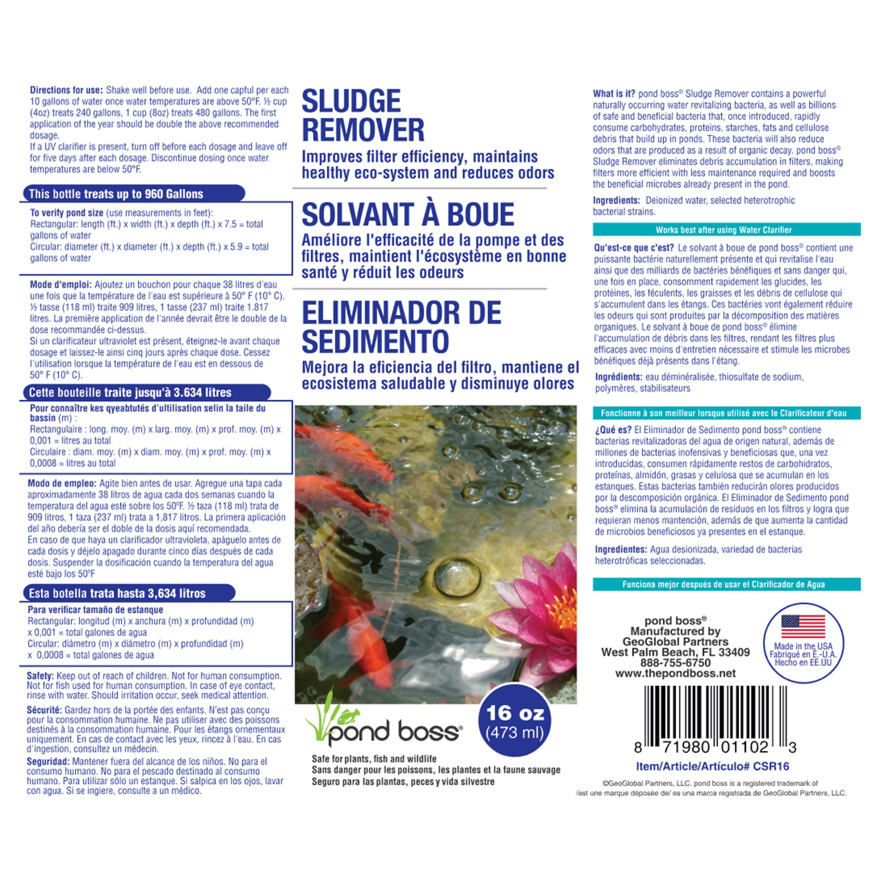 Sludge Remover 16 oz. Label