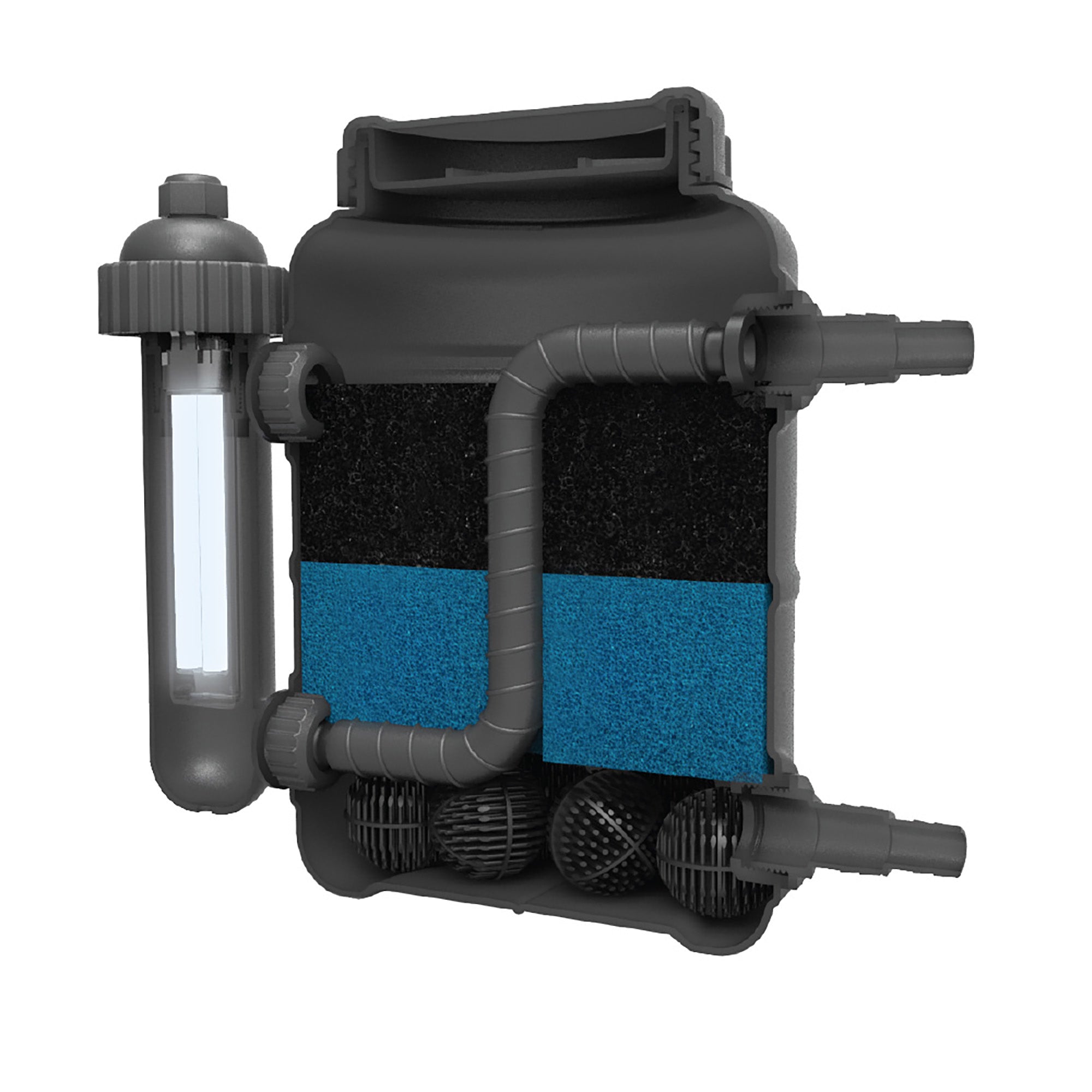Pressurized Pond Filter with UV Cut Away