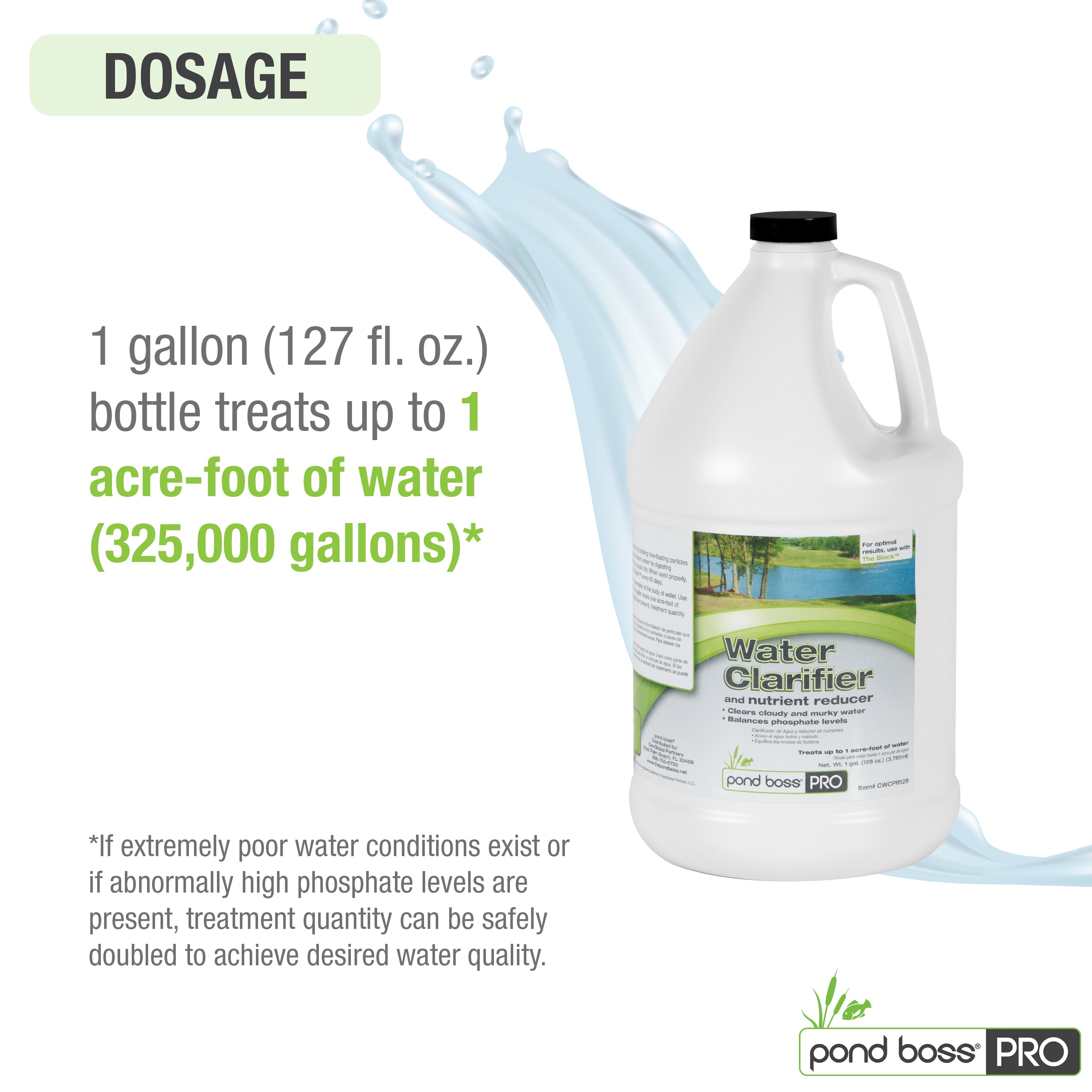 Water Clarifier, 1 gallon Dosage