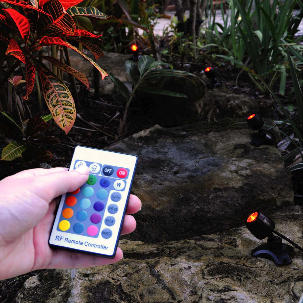 Color Changing Pond and Landscape Lights, Set of 4