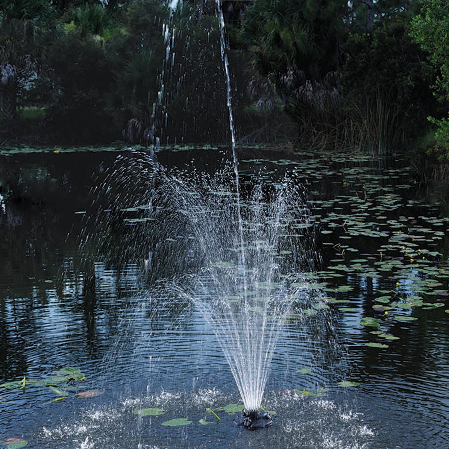 1/4 HP Floating Fountain with Lights 3-Tier Nozzle