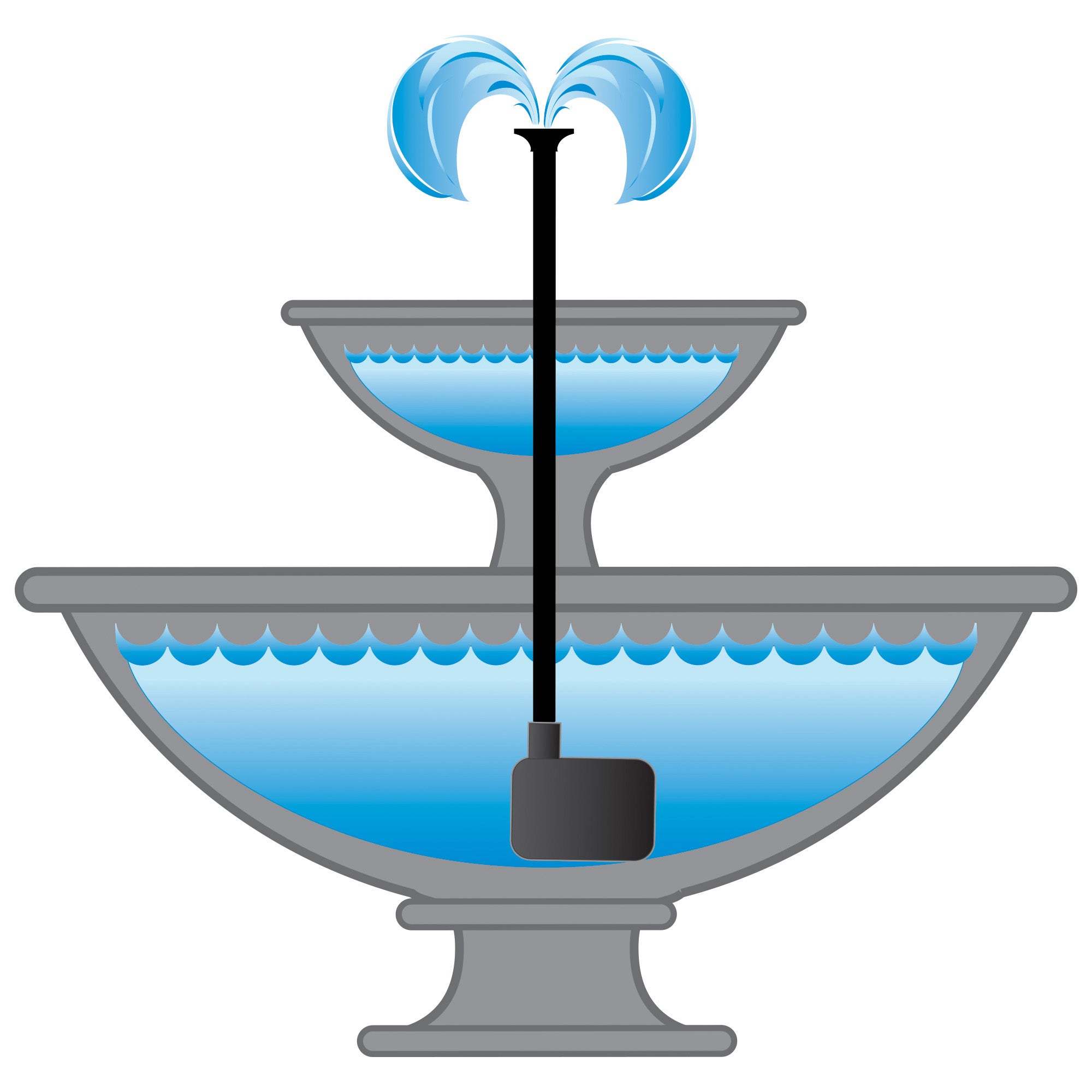 435 GPH Low Water Auto Shut-Off Fountain Pump Illustration